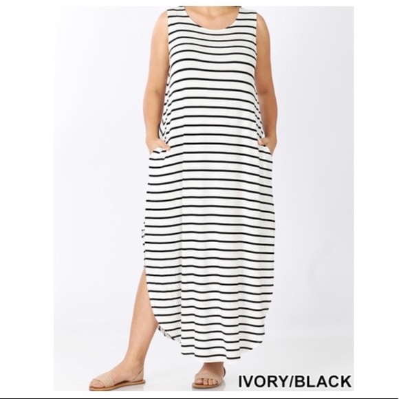 Tank style maxi dress with pockets - Picture 1 of 1